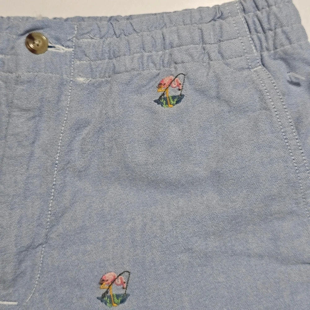 Polo Ralph Lauren Blue Oxford Embroidered Nautical Sailboat Shorts Men's Medium